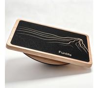 FunLife Planche d'équilibre en bois - Planche à bascule antidérapante 43 × | Pour l'équilibre, la coordination et la stabilité. Idéal pour le bureau à domicile, le fitness et les pauses actives. Charge