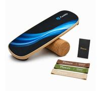 FunLife Planche d'équilibre ovale en bois de bouleau avec 3 bandes de fitness - Set WAVE