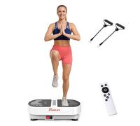 Funlife Plaque vibrante 120 kg, 180 niveaux, 5 programmes et manuel, Bluetooth et haut-parleur, plaque de fitness avec cordes d'entraînement pour l'entraînement de tout le corps