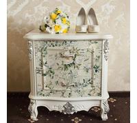 funlife Vintage Floral Décoratif Découpage Papier Tissu Autocollants Meubles, Rose Blanche Épistolaire 42X50CM