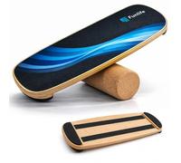 FUNLIFE WAVE Balance Board en bois avec rouleau - Planche d’équilibre pour entraînement du core, fitness & stabilité, bois de bouleau antidérapant, home workout, jusqu’à 150 kg