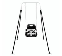 FUNLIO Balançoire 3 en 1 pour Bebe avec 4 Sacs de Sable, Balancoire pour Enfant Intérieure/Extérieure avec Support en Métal Pliable, Aire de Jeux Exterieur Enfant - Noire