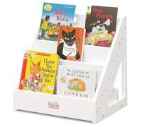 FUNLIO Bibliothèque Montessori pour les tout-petits de 1 à 5 ans, Avec poignée & Dispositif anti-basculement, Bibliothèque en pin haut de gamme, Bibliothèque pour enfants pour classe, certifiéCE-Blanc