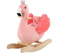 FUNLIO Cheval à Bascule bébé Flamant pour Tout-Petits de 6 Mois à 3 Ans, Mignon et Gracieux Bascule Cygne Rose pour Fille, Peluche rembourrée, Animal à Monter, Facile à Assembler