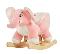 FUNLIO Cheval à Bascule Bébé Rose Eléphant pour Tout-Petits de 6 Mois à 3 Ans, Mignon et Gracieux Bascule Eléphant Rose pour Fille, Peluche Rembourrée, Animal à Monter, Facile à Assembler