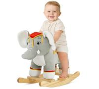 FUNLIO Cheval à Bascule Éléphant Thaïlandais pour Tout-Petits 1-3 Ans, Bascule Éléphant Gris Mignon et Élégant, Animal à Bascule en Peluche, Facile à Assembler, Certifié CPC