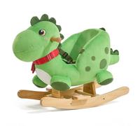 FUNLIO Dino à Bascule pour Enfants 1-3 Ans, Dino en Peluche Premium Vert avec Pics Doux, Grands Yeux et Sourire Charmant. Couleurs vibrantes et écailles réalistes. Montage Facile. Certifié CPC et CE