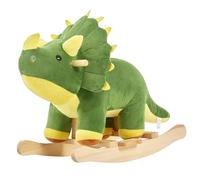 FUNLIO Dino Cheval à Bascule pour Bébés de 1 à 3 Ans, Tricératops Vert Puissant et Mignon en Peluche, Chevauchable à Bascule, Facile à Assembler