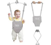 FUNLIO Porteur Bébé 2-en-1 avec Pince de Porte et Harnais de Marche (6-24 Mois). Ressorts Solides et Sangle Réglable, Facile à Monter et Ranger - Gris