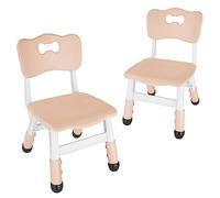FUNLIO réglable Chaise Enfant (2 pièces), Chaise réglable en Hauteur à 3 Niveaux pour Les Enfants de 3 à 8 Ans, pour Les salles de Classe, Les garderies et la Maison, approuvée CPC et CE - Naturel