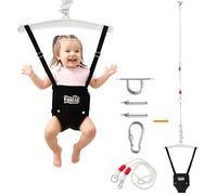 FUNLIO Sauteur de Porte pour Bébé 6-24 Mois avec Crochet de Plafond, Porte Bounce Jumper pour Jouer en Intérieur/Extérieur pour Bébé Fille/Garçon, avec Chaîne Réglable, Facile à Assembler - Noir