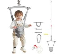 FUNLIO Sauteur de Porte pour Bébé 6-24 Mois avec Crochet de Plafond, Porte Bounce Jumper pour Jouer en Intérieur/Extérieur pour Bébé Fille/Garçon, avec Chaîne Réglable, Facile à Assembler - Gris