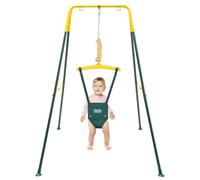 FUNLIO Sauteur de Porte pour Bébé avec Support pour 6-24 Mois, avec Chaîne Réglable, Porte Bounce Jumper pour Jouer en Intérieur/Extérieur pour Bébé Fille/Garçon, Facile à Assembler et à Ranger - Vert