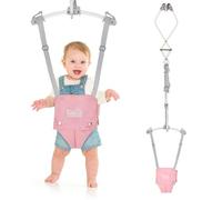 FUNLIO Sauteur de porte pour bébés de 6 à 24 mois, avec ressort solide, sangle réglable et clip, videur portable pour porte enfant, facile à monter, 18 kg, certifié CE - Rose