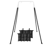 FUNLIO Support de Balançoire Pliable pour Enfants avec 4 Sacs de Sable, Cadre de Balançoire Robuste, Support de Balançoire en A, pour la Plupart des Balançoires/Sauteurs/Hamacs pour Tout-Petits - Noir