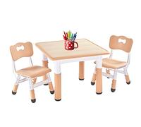 FUNLIO Table pour Enfant avec 2 Chaises, Table et Chaise Réglable en Hauteur pour Les 3 à 8 Ans pour la Maison, Dessin Enfant Facile à Nettoyer, Approuvé CPC et CE (3 Pièces)