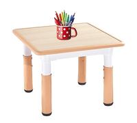 FUNLIO Table réglable pour enfants, table à 3 niveaux réglables en hauteur pour tout-petits de 3 à 8 ans, facile à nettoyer, pour salles de classe/garderies/maisons, approuvé CPC et CE, 60 x 60 cm