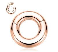 FUNLMO Anneau de nez à charnière en acier chirurgical 316L pour septum, tragus, hélix, conque, rook, daith, bijoux de piercing torsadés pour cartilage, Métal, Pas de gemme