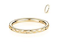 FUNLMO Anneau de nez à charnière en acier chirurgical 316L pour septum, tragus, hélix, rook, conque, daith, cartilage, Métal, Pas de gemme