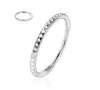 FUNLMO Anneau de nez à charnière en acier chirurgical 316L pour septum, tragus, hélix, rook, conque, daith, bijoux de cartilage, boucles d'oreilles en forme de pyramide, Métal, Pas de gemme