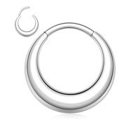 FUNLMO Anneau de nez en acier chirurgical 316L hypoallergénique pour septum, cartilage, conque, tragus, rook, lobe d'oreille, bijou pour homme et femme, Acier inoxydable, Pas de gemme
