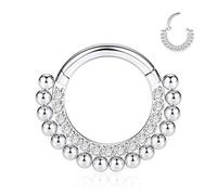 FUNLMO Anneau de nez en acier chirurgical 316L pour septum, daith, cartilage, oreille, tragus, hélix, conque, 16 g, 18 g, Métal, Autre