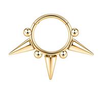 FUNLMO Anneau de nez en acier chirurgical 316L pour septum, daith, cartilage, oreille, tragus, hélix, conque, 16 g, 18 g, Métal, Pas de gemme