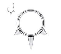 FUNLMO Anneau de nez en acier chirurgical 316L pour septum, daith, cartilage, oreille, tragus, hélix, conque, 16 g, 18 g, Métal, Pas de gemme