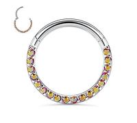 FUNLMO Anneau de septum, daith, rook, hélix, conque, tragus, bijoux de piercing en acier chirurgical 316L, anneau de nez, cartilage, boucle d'oreille 20 g, 18 g, 16 g, 14 g, Métal, Autre