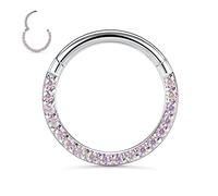 FUNLMO Anneau de septum, daith, rook, hélix, conque, tragus, bijoux de piercing en acier chirurgical 316L, anneau de nez, cartilage, boucle d'oreille 20 g, 18 g, 16 g, 14 g, Acier inoxydable, Autre