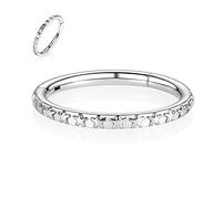 FUNLMO Piercing de nez en acier chirurgical 316L pour septum, tragus, hélix, rook, conque, daith, cartilage, Métal, Pas de gemme