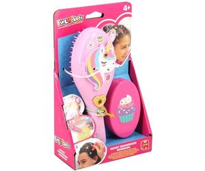 FUNLOCKETS Ma Brosse à Cheveux Secrète - Le Kit de Beauté et d'Accessoires pour Enfants - Brosse Surprise avec Miroir et Plus de 100 Paillettes pour Jeune Filles & Garçons de 3 Ans +