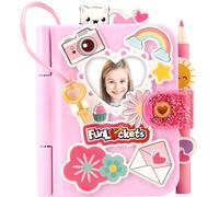 FUNLOCKETS Mini journal secret - Agenda et ensemble d'activités pour enfants avec serrure et clés - Déverrouillez plus de 15 surprises amusantes à l'intérieur, décorez et personnalisez, découvrez le