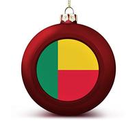 Funlucy Boule de Noël Benin - Drapeau du Benin Nations Ornements à suspendre Souvenir Cadeau pour sapin de Noël Décoration de vacances saisonnière