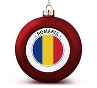 Funlucy Boule de Noël Roumanie - Drapeau des Nations - Ornements à suspendre - Souvenir pour Noël, anniversaire, vacances, anniversaire