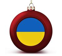 Funlucy Boule de Noël Ukraine - Drapeau des Nations de l'Ukraine - Ornements à suspendre - Souvenir souvenir pour sapin de Noël - Décoration de vacances saisonnière