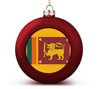 Funlucy Boules décoratives du Sri Lanka, drapeau des nations, décoration de Noël, drapeau du Sri Lanka, ornements en plastique pour sapin de Noël, Nouvel An