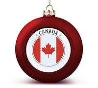 Funlucy Décorations de boules du Canada - Drapeau des Nations - Décoration de Noël - Drapeau du Canada - Ornements en plastique pour sapin de Noël, Nouvel An