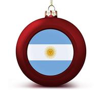 Funlucy Ornements de boules d'Argentine, drapeau des nations, décoration de Noël, drapeau de l'Argentine, ornements en plastique pour sapin de Noël, Nouvel An, décoration de vacances