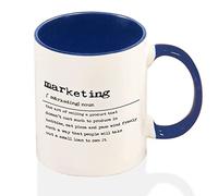 Funlucy Tasse à café avec définition du marketing - Tasse amusante - Tasse bleue bicolore - Tasse de 325 ml