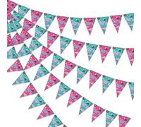 Funmemoir Back 50's Party Decorations - Lot de 3 bannières triangulaires rétro des années 50, guirlande de fanions de fête rock and roll, décorations de fête de chaussettes de hop, décorations de fête