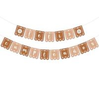 Funmemoir Décorations de fête d'anniversaire mexicaine pour femme - Bannière Feliz Cumpleaños avec motif Talavera Papel Picado, bannière d'anniversaire espagnole, fournitures de célébration Cinco De