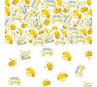 Funmemoir Décorations de fête prénatale en forme d'abeille - Lot de 200 confettis de table « A Little Honey Is on the Way Mommy to Bee » pour fêtes prénatales sur le thème des bourdons