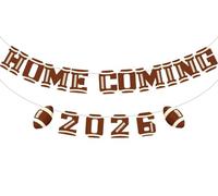 Funmemoir Décorations de football 2025 - Bannière « Homecoming 2025 », « Welcome Back to School » pour le premier jour d'école, décorations de fête de danse pour le collège universitaire