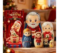 Funmii Poupee Russe Personnalisée avec Photo, Matriochka en Bois Poupées Jusqu'à 6 Personnages, Poupée Russe Cadeau pour Couples, Famille & Amis, Décoration Maison & Cadeau Anniversaire Noël