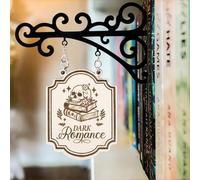 Funmii Séparateurs de Genres pour étagère personnalisés en Acrylique Noir & Bois 5 mm, Panneaux Suspendus organisateurs bibliothèque, Fantasy Romance Mystery, décoration Home Library Book Nook