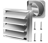 Funmit Grille d'aération extérieure en métal de 10,2 cm avec écran en maille fine, couvercle de sortie extérieure de 10,2 cm en acier inoxydable avec 4 vis pour une installation facile