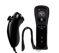 Funmo 2en1 Manette de Wii avec Manette Nunchuck,télécommande de jeu de compatible avec Wii/Wii U,ManetteWii,avec étui en silicone gratuit et dragonne (A)