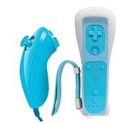 Funmo 2en1 Manette de Wii avec Manette Nunchuck,télécommande de jeu de compatible avec Wii/Wii U,ManetteWii,avec étui en silicone gratuit et dragonne (B)