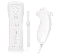 Funmo 2en1 Manette de Wii avec Manette Nunchuck,télécommande de jeu de compatible avec Wii/Wii U,Manette Wii,avec étui en silicone gratuit et dragonne